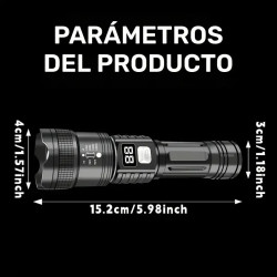 Linterna LED USB 800mAh 10,000lm