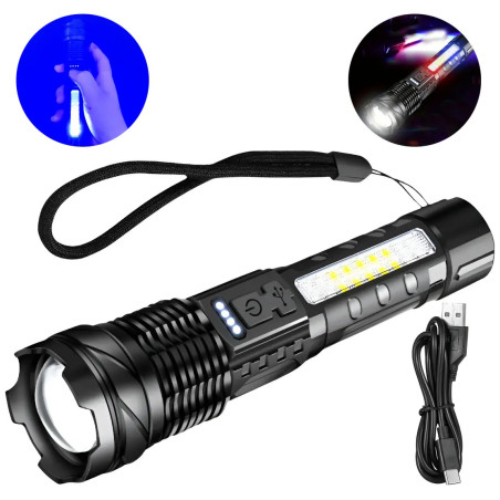 Linterna LED USB 1200mAh + Estrobo