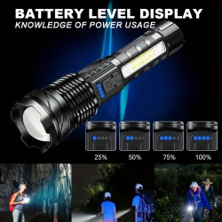 Linterna LED USB 1200mAh + Estrobo