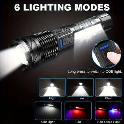 Linterna LED USB 1200mAh + Estrobo