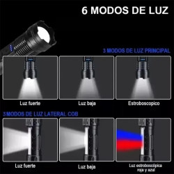 Linterna LED USB 2600mAh + Estrobo