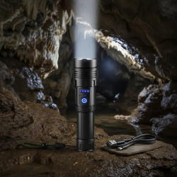 Linterna LED USB 5000mAh + COB + Powerbank + AAA